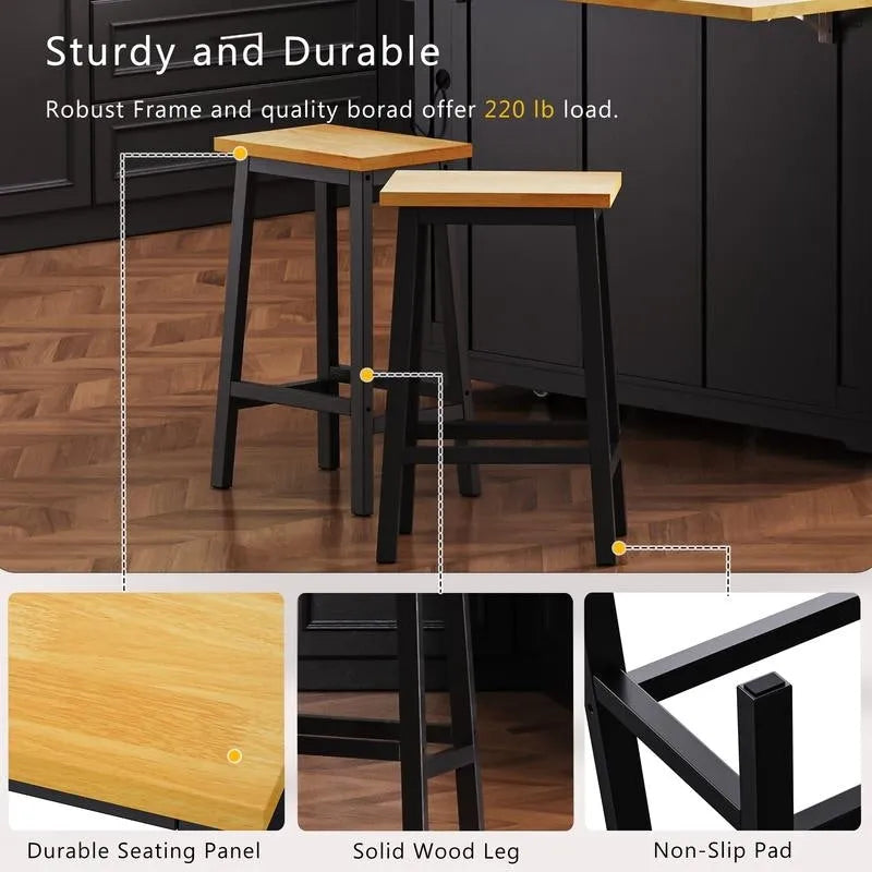 Frost 53inch Large Kitchen Island with Drop Leaf