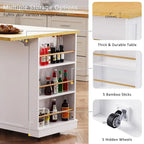Frost 53inch Large Kitchen Island with Drop Leaf