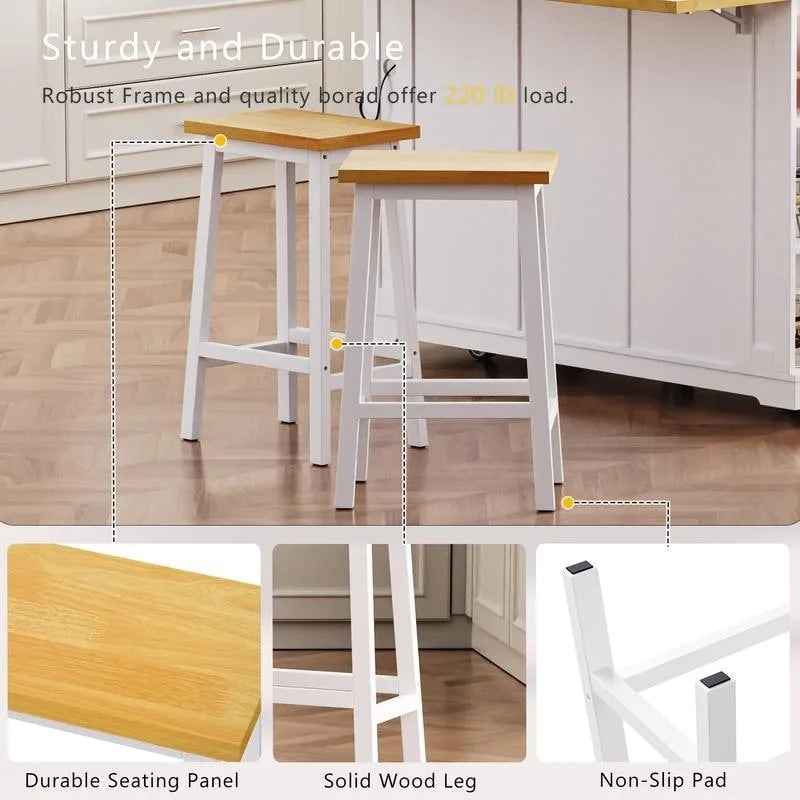 Frost 53inch Large Kitchen Island with Drop Leaf