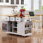 Frost 53inch Large Kitchen Island with Drop Leaf
