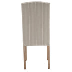 Set of 2 Gray Fabric Dining Chairs with Nailhead Trim