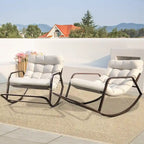 Outdoor Extra-large Comfy Rocking Chair, 450 lbs Indoor Recliner Rocking Papasan Chair for All Seasons