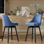 Swivel Bar Stools Set of 2, 30 Height Upholstered Barstools