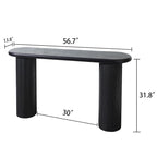 60 Wood Console Table with Ribbed Legs