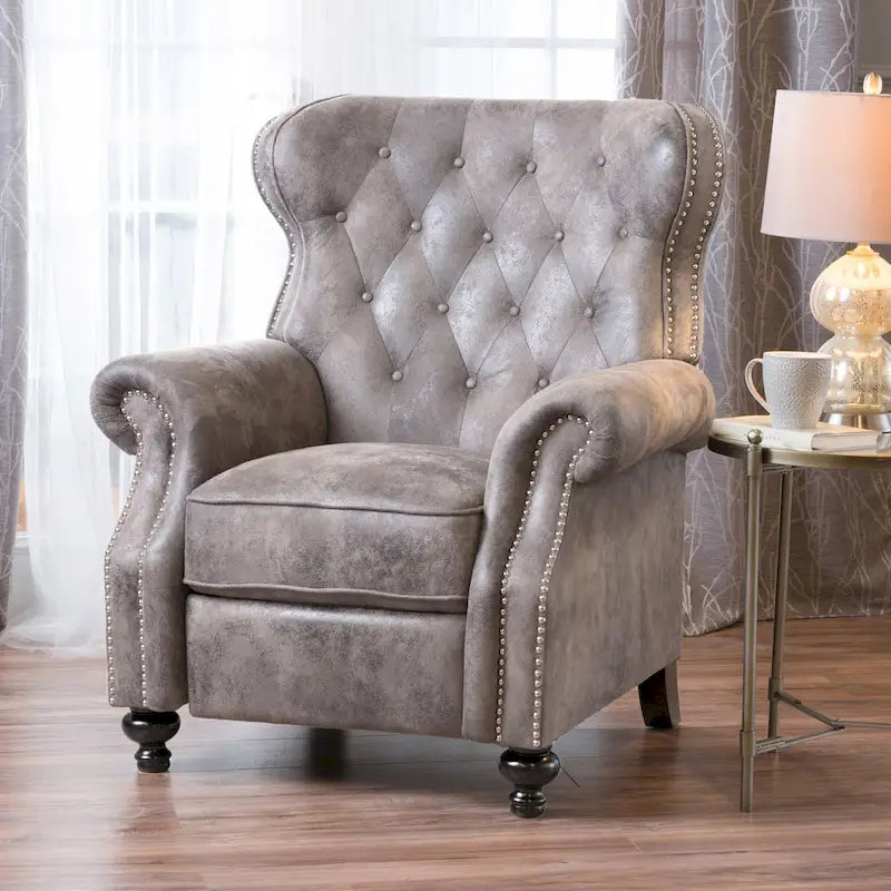 Roomfitters Accented Push Back Recliner Chair with Rolled Arms, Enjoy Cocooning Comfort
