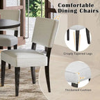 5-piece Outdoor Wooden Round Dining Set with 4 Upholstered Chairs