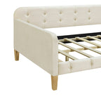 Upholstered Daybed w4 Support Legs, Button Tufting Loveseat Sofa Bed