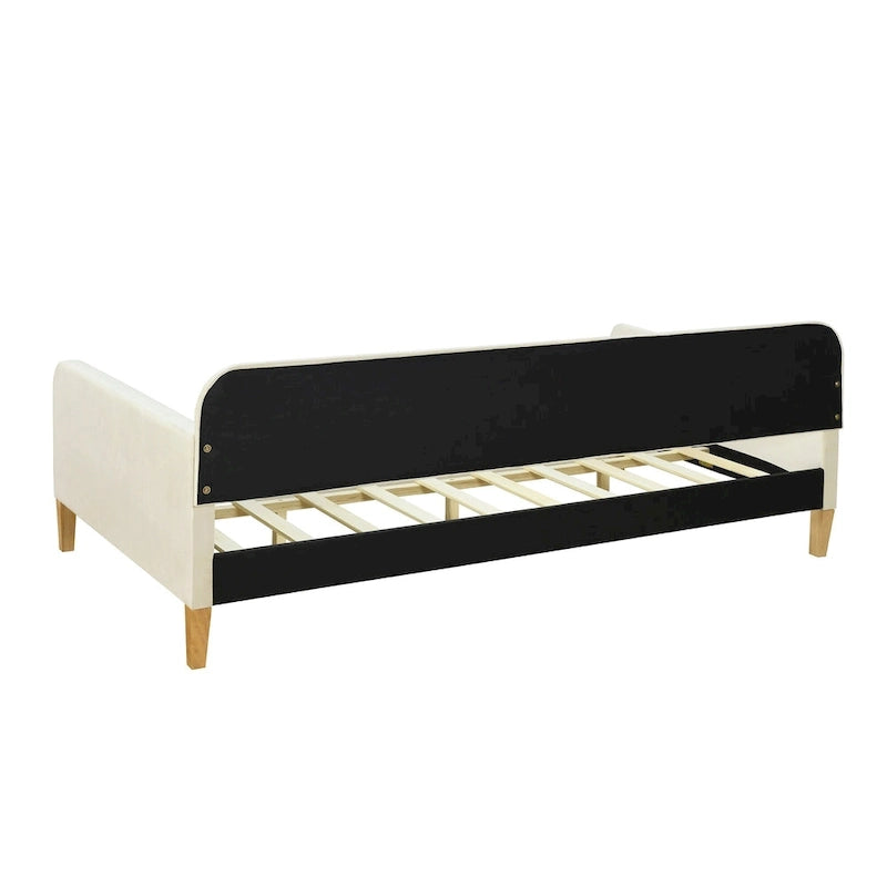 Upholstered Daybed w4 Support Legs, Button Tufting Loveseat Sofa Bed