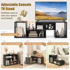 Costway 2 PCS Adjustable TV Stands with Storage Cubes for TVs up to 55 - See Details