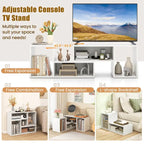 Costway 2 PCS Adjustable TV Stands with Storage Cubes for TVs up to 55 - See Details