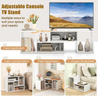 Costway 2 PCS Adjustable TV Stands with Storage Cubes for TVs up to 55 - See Details
