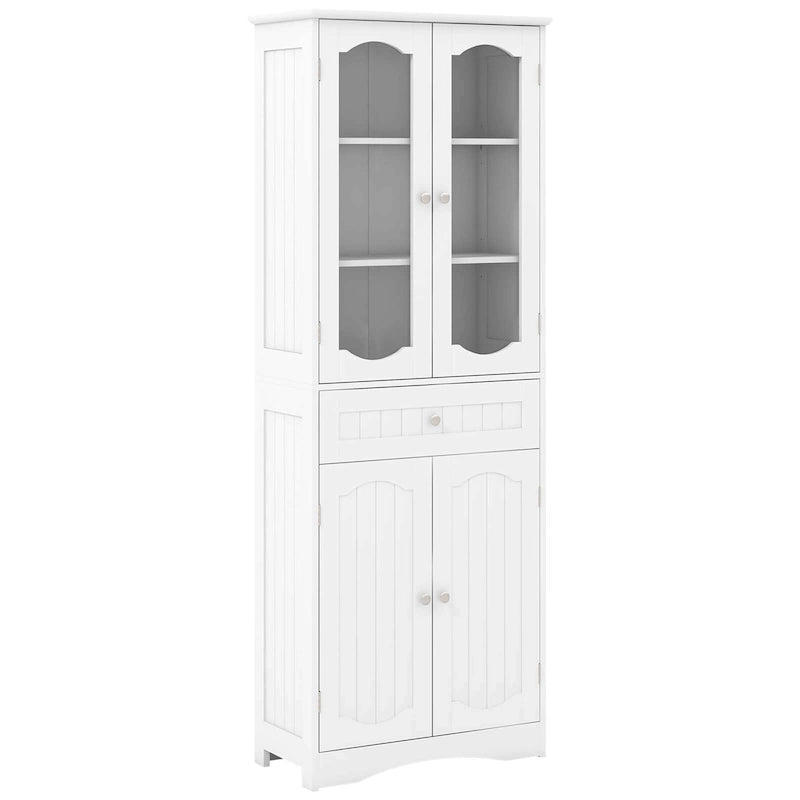 Costway 63 Tall Bathroom Cabinet with Tempered Glass Doors Adjustable - See Details