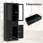 Costway 63 Tall Bathroom Cabinet with Tempered Glass Doors Adjustable - See Details
