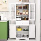 Costway 63 Tall Bathroom Cabinet with Tempered Glass Doors Adjustable - See Details