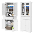 Costway 63 Tall Bathroom Cabinet with Tempered Glass Doors Adjustable - See Details