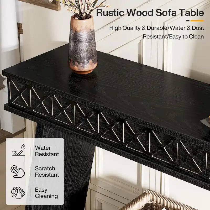 70.87-Inch Extra Long Entryway Table, 2-Tier Narrow Console Table with Storage - 70.87D x 11.81W x 31.5H