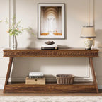70.87-Inch Extra Long Entryway Table, 2-Tier Narrow Console Table with Storage - 70.87D x 11.81W x 31.5H