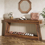 70.87-Inch Extra Long Entryway Table, 2-Tier Narrow Console Table with Storage - 70.87D x 11.81W x 31.5H