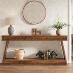 70.87-Inch Extra Long Entryway Table, 2-Tier Narrow Console Table with Storage - 70.87D x 11.81W x 31.5H