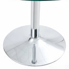 Modern Circular Dining Table with Stylish Glass Top and Sturdy Metal Legs for Various Spaces