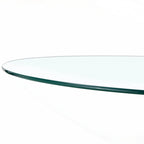 Modern Circular Dining Table with Stylish Glass Top and Sturdy Metal Legs for Various Spaces