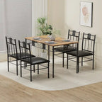 VECELO 3/5-piece Dining Table and Dining Chair Set, Dining Sets Antique Brown