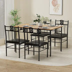 VECELO 3/5-piece Dining Table and Dining Chair Set, Dining Sets Antique Brown