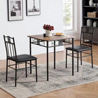 VECELO 3/5-piece Dining Table and Dining Chair Set, Dining Sets Antique Brown