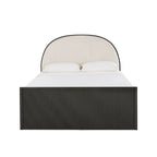 Choteau Black Finish Metal Gray Fabric Queen Bed by iNSPIRE Q Modern
