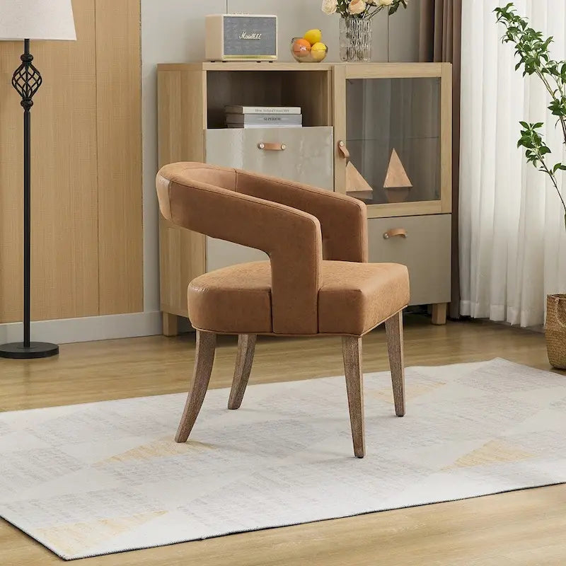 25.79 Wide Modern Barrel Open Back Upholstered Accent Chair