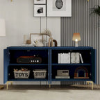 4-Door Sideboard with Unique Texture & Adjustable Shelves