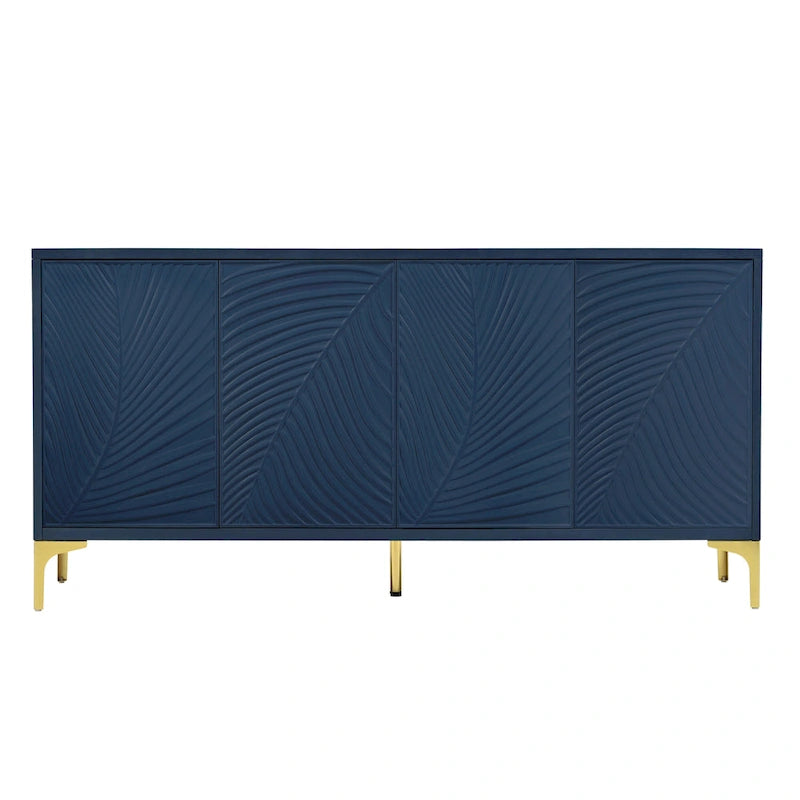 4-Door Sideboard with Unique Texture & Adjustable Shelves