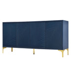 4-Door Sideboard with Unique Texture & Adjustable Shelves