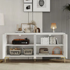 4-Door Sideboard with Unique Texture & Adjustable Shelves
