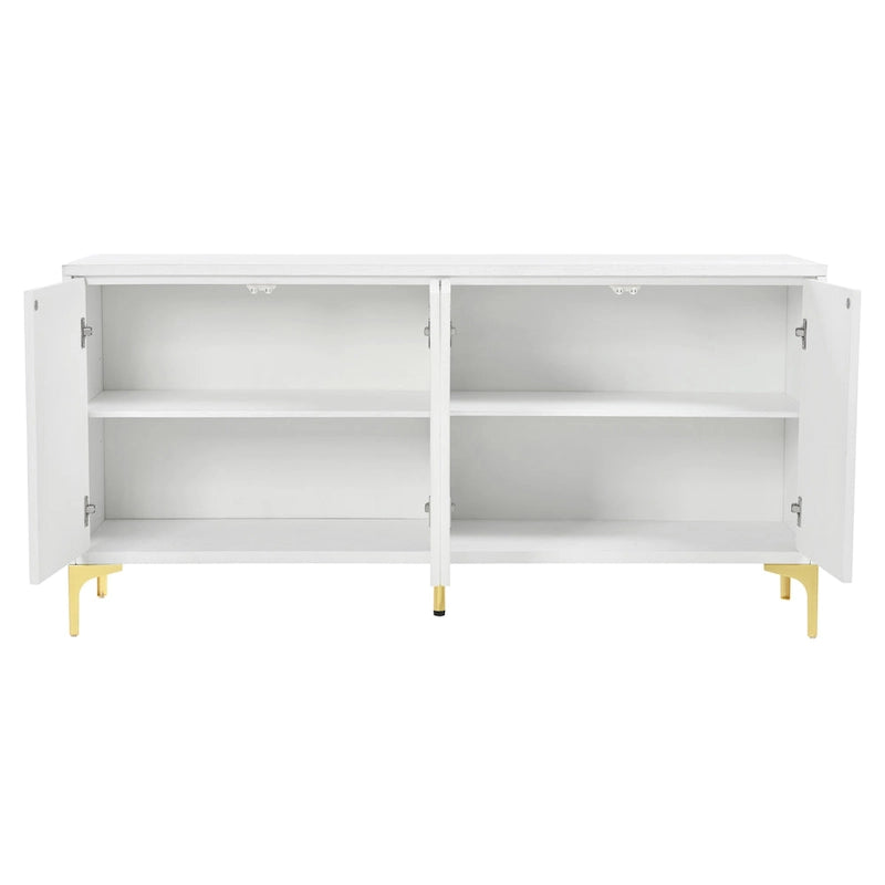 4-Door Sideboard with Unique Texture & Adjustable Shelves
