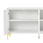 4-Door Sideboard with Unique Texture & Adjustable Shelves