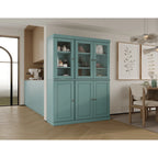 Palace Imports 100% Solid Wood 48.5 Pantry China Cabinet with Frosted Glass, Solid Wood Doors and 2-Drawers