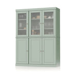 Palace Imports 100% Solid Wood 48.5 Pantry China Cabinet with Frosted Glass, Solid Wood Doors and 2-Drawers