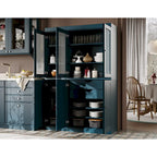 Palace Imports 100% Solid Wood 48.5 Pantry China Cabinet with Frosted Glass, Solid Wood Doors and 2-Drawers