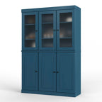 Palace Imports 100% Solid Wood 48.5 Pantry China Cabinet with Frosted Glass, Solid Wood Doors and 2-Drawers