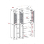 Palace Imports 100% Solid Wood 48.5 Pantry China Cabinet with Frosted Glass, Solid Wood Doors and 2-Drawers