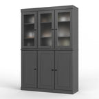 Palace Imports 100% Solid Wood 48.5 Pantry China Cabinet with Frosted Glass, Solid Wood Doors and 2-Drawers