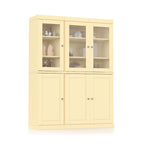 Palace Imports 100% Solid Wood 48.5 Pantry China Cabinet with Frosted Glass, Solid Wood Doors and 2-Drawers