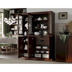 Palace Imports 100% Solid Wood 48.5 Pantry China Cabinet with Frosted Glass, Solid Wood Doors and 2-Drawers