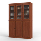 Palace Imports 100% Solid Wood 48.5 Pantry China Cabinet with Frosted Glass, Solid Wood Doors and 2-Drawers