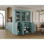 Palace Imports 100% Solid Wood 48.5 Pantry China Cabinet with Frosted Glass, Solid Wood Doors and 2-Drawers