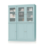 Palace Imports 100% Solid Wood 48.5 Pantry China Cabinet with Frosted Glass, Solid Wood Doors and 2-Drawers