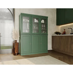 Palace Imports 100% Solid Wood 48.5 Pantry China Cabinet with Frosted Glass, Solid Wood Doors and 2-Drawers