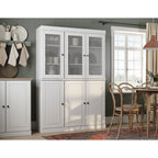 Palace Imports 100% Solid Wood 48.5 Pantry China Cabinet with Frosted Glass, Solid Wood Doors and 2-Drawers