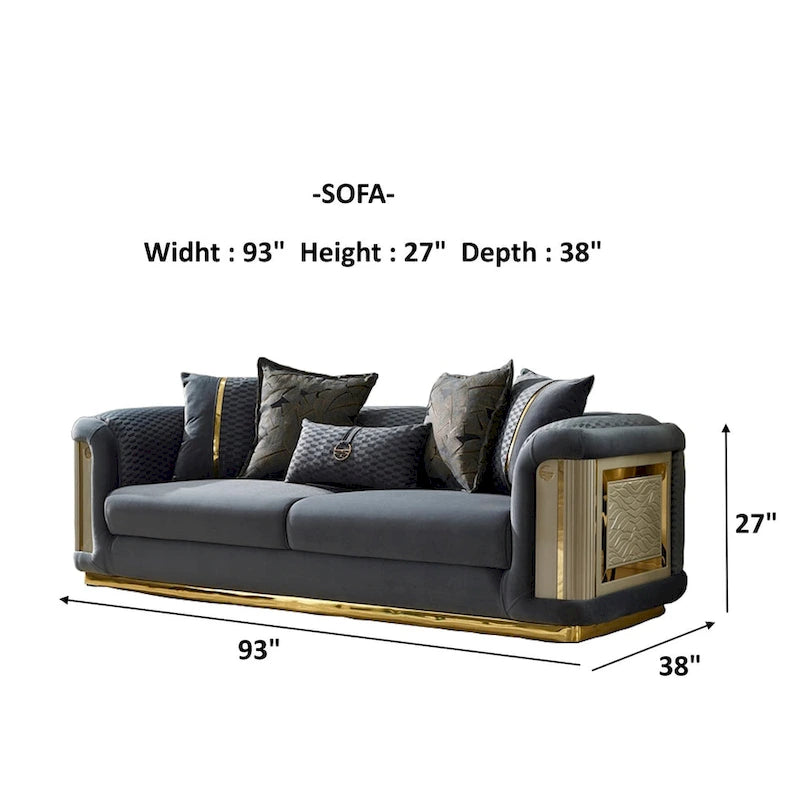 Luresta 2 Pieces Living Room Sets 1 Sofa 1 Love seat